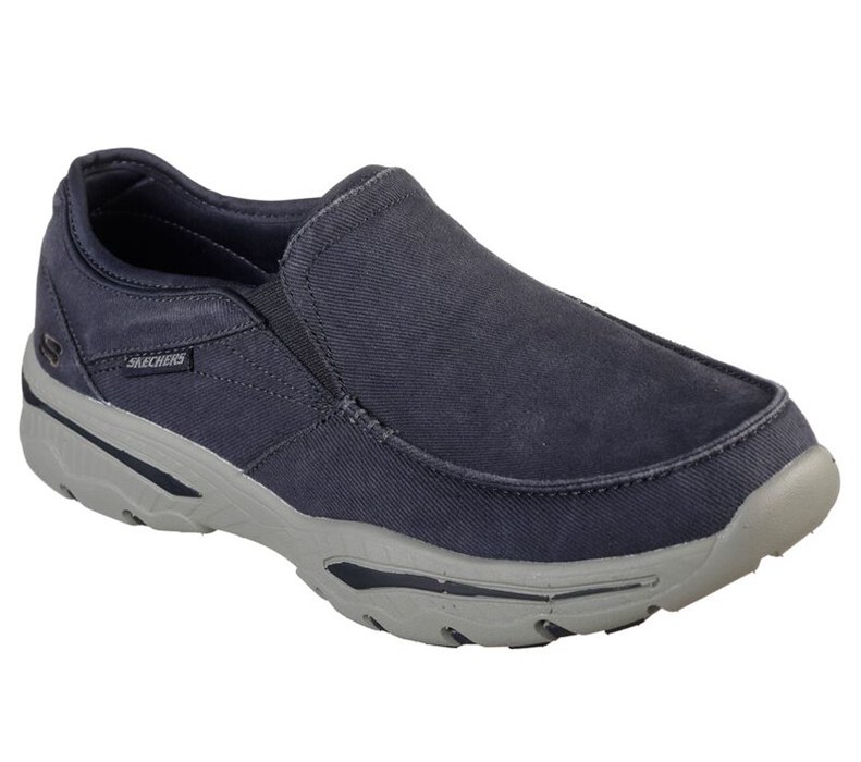 Skechers Herr Marinblå Slip On - Relaxed Fit: Creston - Moseco - Sverige (LUZRG-1863)